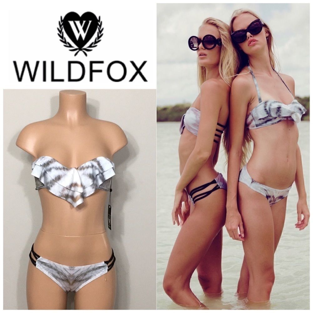 WILDFOX silver tiger bikini. NWT